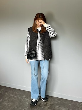 「HARUSAKU（ハルサク）のアイテム」を使った、SHOさん（レディース・165cm）の春コーディネート