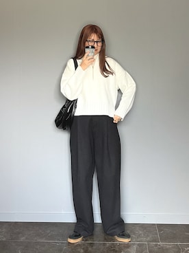「AS KNOW AS plus（アズノゥアズプラス）のアイテム（スニーカー）」を使った、SHOさん（レディース・165cm）の冬コーディネート