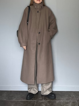 「select MOCA（セレクトモカ）のアイテム（ステンカラーコート）」を使った、SHOさん（レディース・165cm）の秋コーディネート