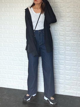 「リブタンクトップ」｜SHOさん（レディース・165cm）の夏コーディネート
