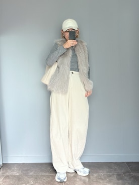 「アイテム（ベスト）」を使った、SHOさん（レディース・165cm）の秋コーディネート
