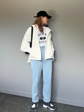 「春服デビュー宣言」｜「アイテム（マウンテンパーカー）」を使った、SHOさん（レディース・165cm）の春コーディネート