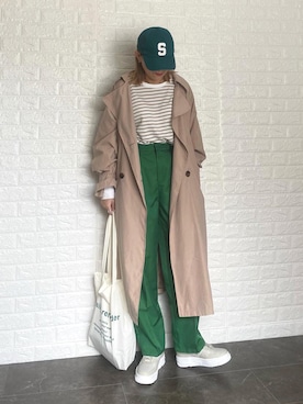 「bohmal（ボマール）のアイテム（スラックス）」を使った、SHOさん（レディース・165cm）の冬コーディネート