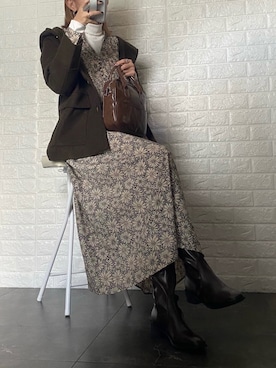 「La-gemme（ラジェム）のアイテム（ジャケット/アウター）」を使った、SHOさん（レディース・165cm）の冬コーディネート
