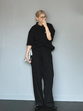 「UNIQLO（ユニクロ）のアイテム（Pants、ブラック系）」を使った、SHOさん（レディース・165cm）の春コーディネート