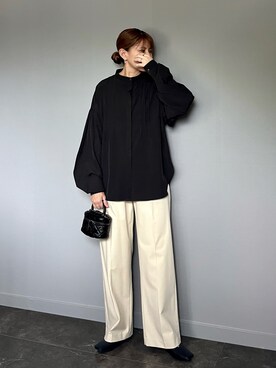 「ECRIRE（エクリール）のアイテム（シャツ/ブラウス）」を使った、SHOさん（レディース・165cm）の春コーディネート