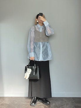「アイテム（ピアス（両耳用））」を使った、SHOさん（レディース・165cm）の秋コーディネート