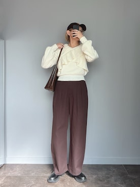 「アイテム（帽子）」を使った、SHOさん（レディース・165cm）の秋コーディネート