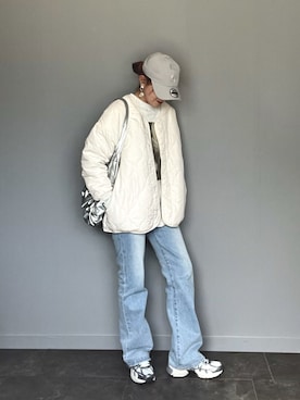 「最近のいい感じコーデ」｜「アイテム（ノーカラージャケット）」を使った、SHOさん（レディース・165cm）の冬コーディネート