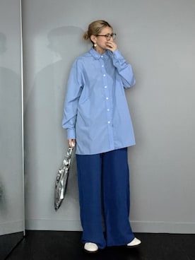 「ブルー」｜SHOさん（レディース・165cm）の春コーディネート