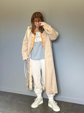 「ほめられ本命コーデ」｜「アイテム（ステンカラーコート）」を使った、SHOさん（レディース・165cm）の冬コーディネート