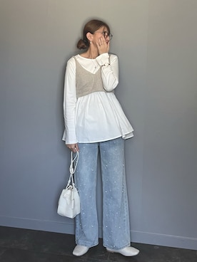「FOSSIL（フォッシル）のアイテム（腕時計）」を使った、SHOさん（レディース・165cm）の春コーディネート