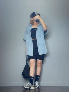 「アイテム（キャップ）」を使った、SHOさん（骨格ウェーブ・レディース・165cm）の夏コーディネート