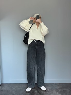 「アイテム（ベルト）」を使った、SHOさん（レディース・165cm）の秋コーディネート