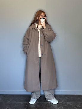 「select MOCA（セレクトモカ）のアイテム（ステンカラーコート）」を使った、SHOさん（レディース・165cm）の冬コーディネート