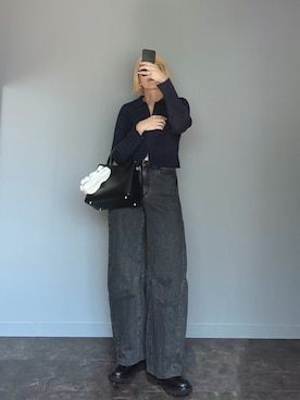 「アイテム（ハンドバッグ）」を使った、SHOさん（レディース・165cm）の秋コーディネート