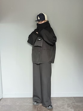 「アイテム（キャップ）」を使った、SHOさん（レディース・165cm）の秋コーディネート