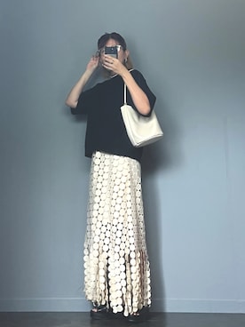「アイテム（Tシャツ/カットソー）」を使った、SHOさん（骨格ウェーブ・レディース・165cm）の夏コーディネート