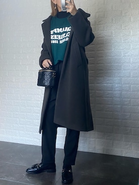 「タッセルローファー」｜「アイテム（チェスターコート）」を使った、SHOさん（レディース・165cm）の秋コーディネート
