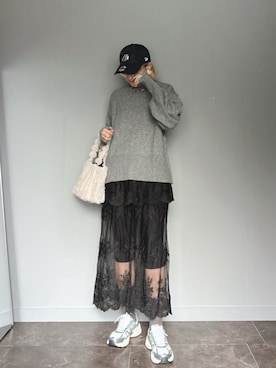 「アイテム（トートバッグ）」を使った、SHOさん（レディース・165cm）の秋コーディネート