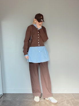 「アイテム（キャップ）」を使った、SHOさん（レディース・165cm）の冬コーディネート