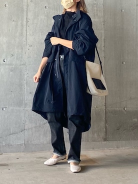 「ショルダーバック」｜「アイテム（モッズコート）」を使った、SHOさん（レディース・165cm）の秋コーディネート