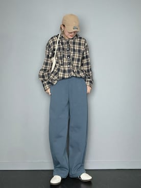 「アイテム（スウェットパンツ）」を使った、SHOさん（レディース・165cm）の秋コーディネート