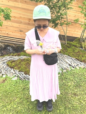 「アイテム（ワンピース、ピンク系）」を使った、asuka＊さん（レディース・157cm）の春コーディネート