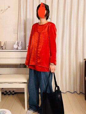 「CLANE（クラネ）のアイテム（バッグ）」を使った、おこめさん（レディース・155cm）の秋コーディネート