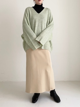 「Vネック」｜haaaaa_naaaaa_さん（レディース・162cm）の秋コーディネート