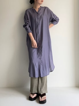 「ITEMS URBANRESEARCH（アイテムズ アーバンリサーチ）のアイテム（シャツワンピース）」を使った、haaaaa_naaaaa_さん（レディース・162cm）の春コーディネート