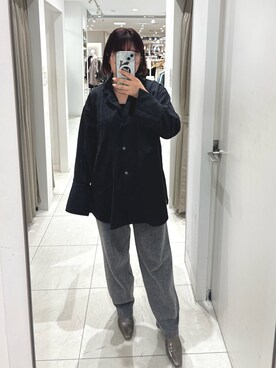 「アイテム（パンプス、グリーン系）」を使った、kamezawaさん（レディース・158cm）の冬コーディネート