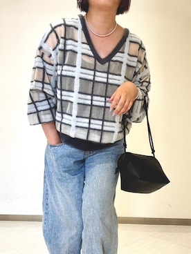 「アイテム（ニット/セーター）」を使った、kameさん（レディース・158cm・30代）の夏コーディネート