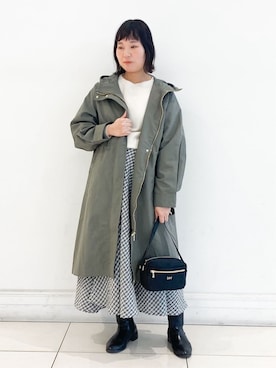 「Lee（リー）のアイテム（ショルダーバッグ）」を使った、miraiさん（レディース・156cm）の冬コーディネート