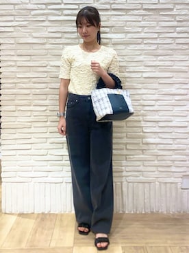 「index（インデックス）のアイテム（バッグ）」を使った、ヤマギシさん（レディース・154cm）の春コーディネート