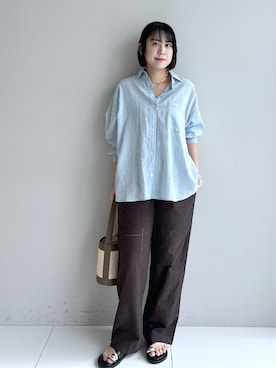 「MINIMUM（ミニマム）のアイテム（カーディガン/ボレロ）」を使った、Hirokaさん（レディース・159cm）の春コーディネート