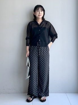 「Dessin（デッサン）のお守りカーディガン -ウォッシャブル-（カーディガン/ボレロ、ブルー系）」を使った、Hirokaさんの夏コーディネート