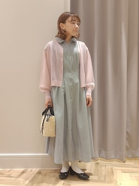 「couture brooch（クチュールブローチ）の【洗える・パール調釦】愛されシアーカーディガン（カーディガン/ボレロ、ピンク系）」を使った、ws20075446さん（レディース）の夏コーディネート