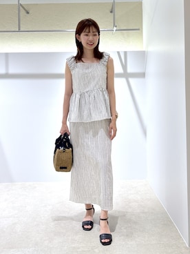 「NATURAL BEAUTY BASIC（ナチュラルビューティーベーシック）のアイテム」を使った、AYAさん（レディース・160cm）の夏コーディネート