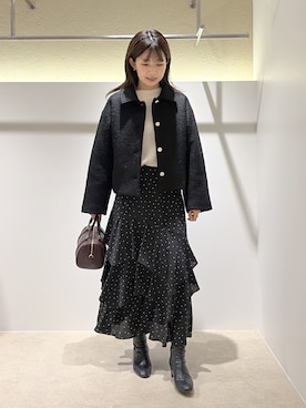 「アイテム（ボストンバッグ、レッド系）」を使った、AYAさん（レディース・160cm）の秋コーディネート