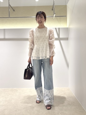 「NATURAL BEAUTY BASIC（ナチュラルビューティーベーシック）のアイテム」を使った、AYAさん（レディース・160cm）の夏コーディネート