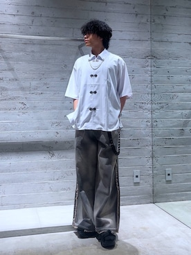 「HARE（ハレ）の【MADE IN JAPAN】BANBOOブレス(HARE)（ブレスレット、シルバー系）」を使った、Yuukiさん（メンズ・178cm）の夏コーディネート