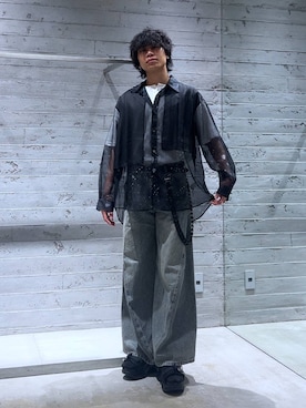 「HARE（ハレ）の【MADE IN JAPAN】BANBOOブレス(HARE)（ブレスレット、シルバー系）」を使った、Yuukiさん（メンズ・178cm）の夏コーディネート