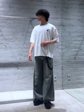 「HARE（ハレ）の【MADE IN JAPAN】BANBOOブレス(HARE)（ブレスレット、シルバー系）」を使った、Yuukiさん（メンズ・178cm）の夏コーディネート