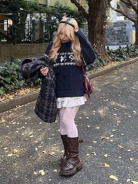 「アイテム（テーラードジャケット）」を使った、m o e  / 149cmさん（レディース・149cm）の冬コーディネート