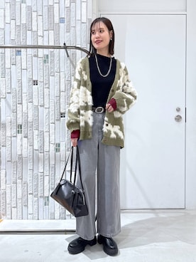 「アイテム（カーディガン/ボレロ）」を使った、tanasan0lepsimさん（レディース・175cm・30代）の冬コーディネート