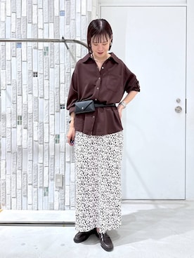 「LEPSIM（レプシィム）のソフトクッションローファー　1054555（ローファー、ブラウン系）」を使った、たなさんさん（レディース）の秋コーディネート