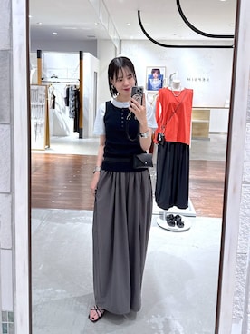 「LEPSIM（レプシィム）のシアーメランジT　497226（Tシャツ/カットソー、ブルー系）」を使った、たなさんさん（レディース）の夏コーディネート