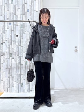 「アイテム（ネックレス）」を使った、tanasan0lepsimさん（レディース・175cm）の冬コーディネート