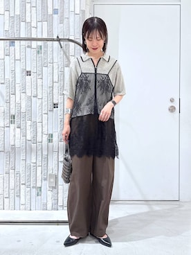 「LEPSIM（レプシィム）のビーズミニショルダー　646448（ショルダーバッグ、その他）」を使った、たなさんさん（レディース）の春コーディネート